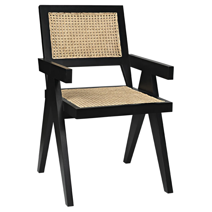 American Home Furniture | Noir - Jude Chair with Caning, Black