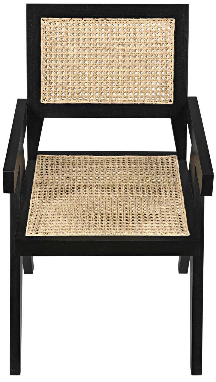 American Home Furniture | Noir - Jude Chair with Caning, Black