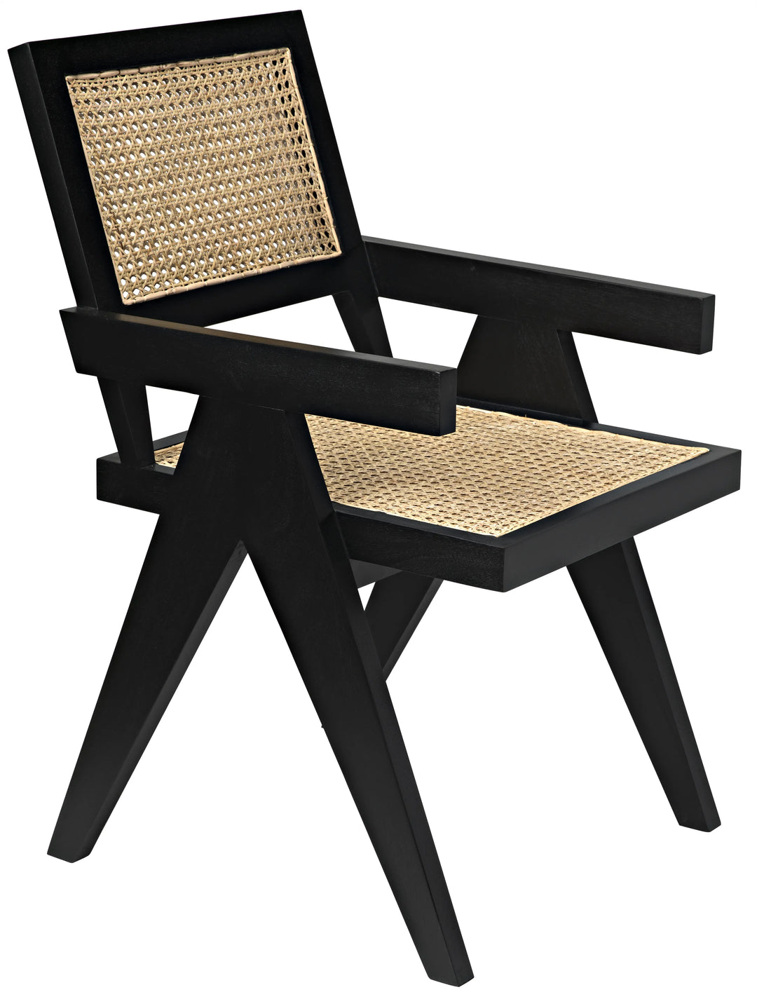 American Home Furniture | Noir - Jude Chair with Caning, Black