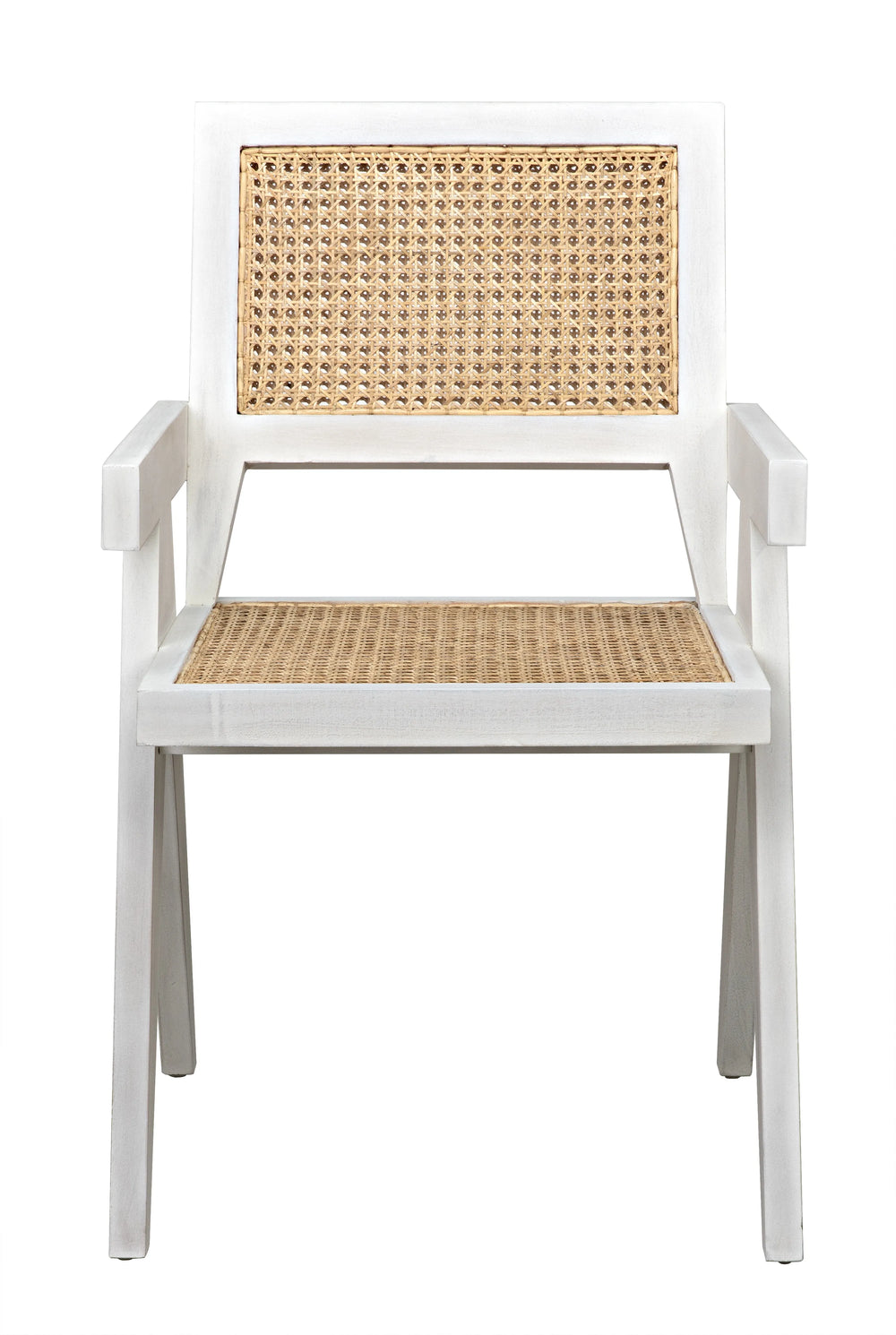 American Home Furniture | Noir - Jude Chair with Caning, White Wash