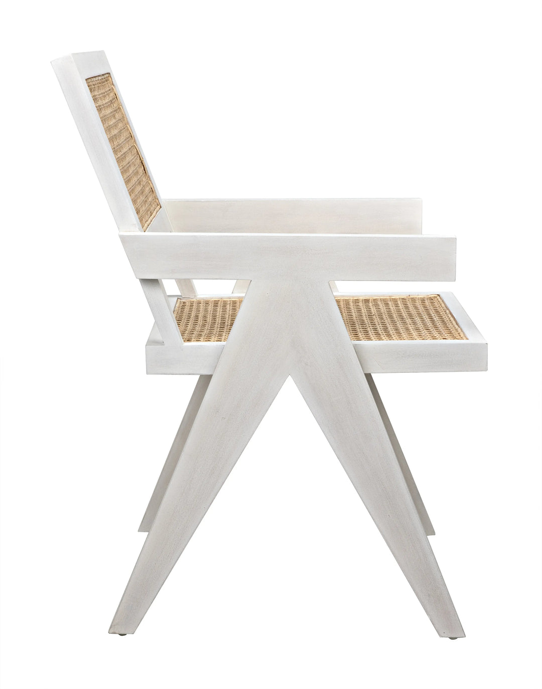 American Home Furniture | Noir - Jude Chair with Caning, White Wash