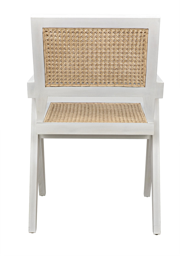 American Home Furniture | Noir - Jude Chair with Caning, White Wash