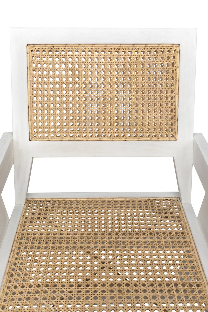 American Home Furniture | Noir - Jude Chair with Caning, White Wash