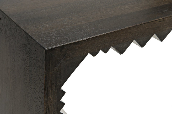 American Home Furniture | Noir - Nelson Console, Ebony Walnut with White Detail