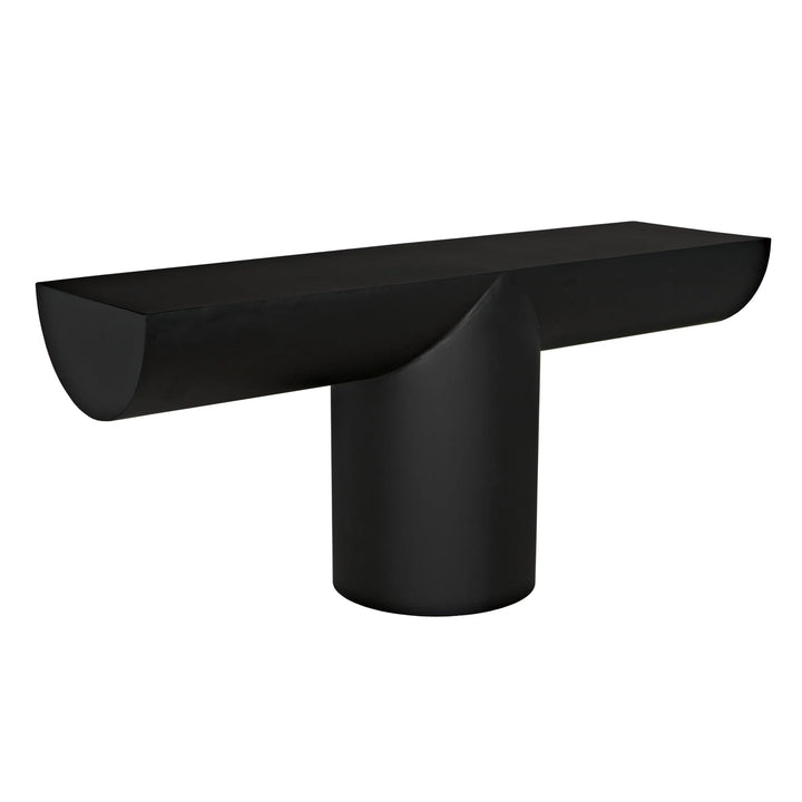 American Home Furniture | Noir - T Console, Black Steel