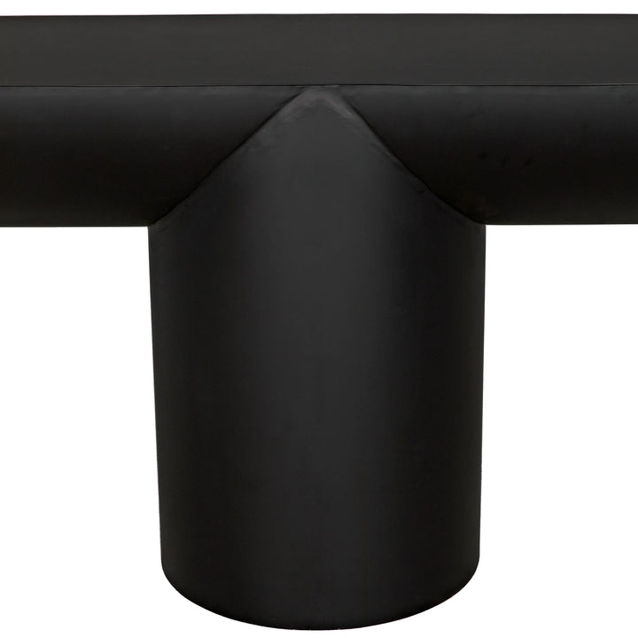 American Home Furniture | Noir - T Console, Black Steel