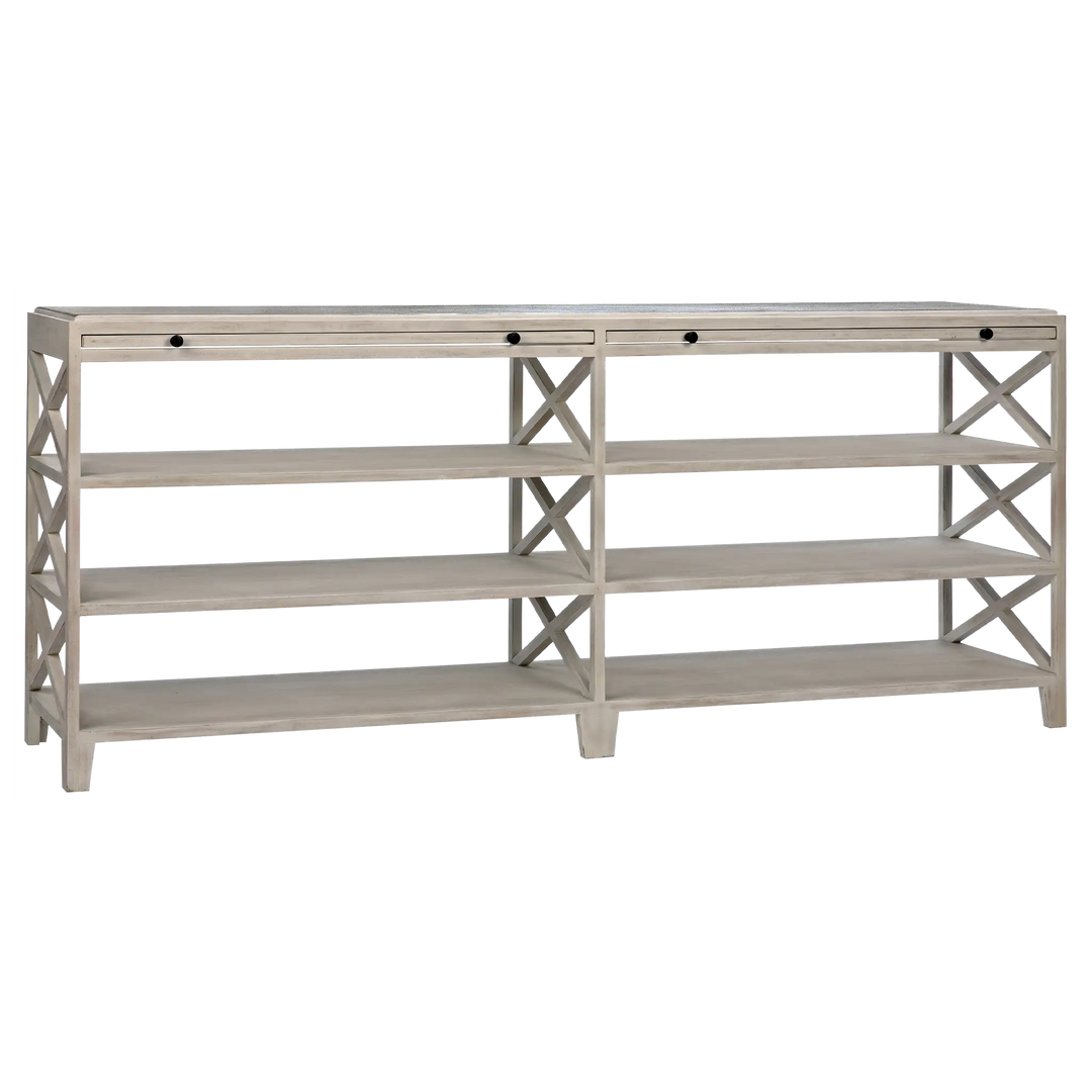 American Home Furniture | Noir - Sutton Console, White Wash