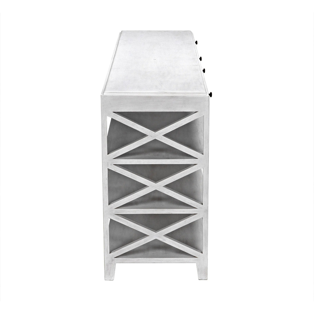 American Home Furniture | Noir - Sutton Console, White Wash