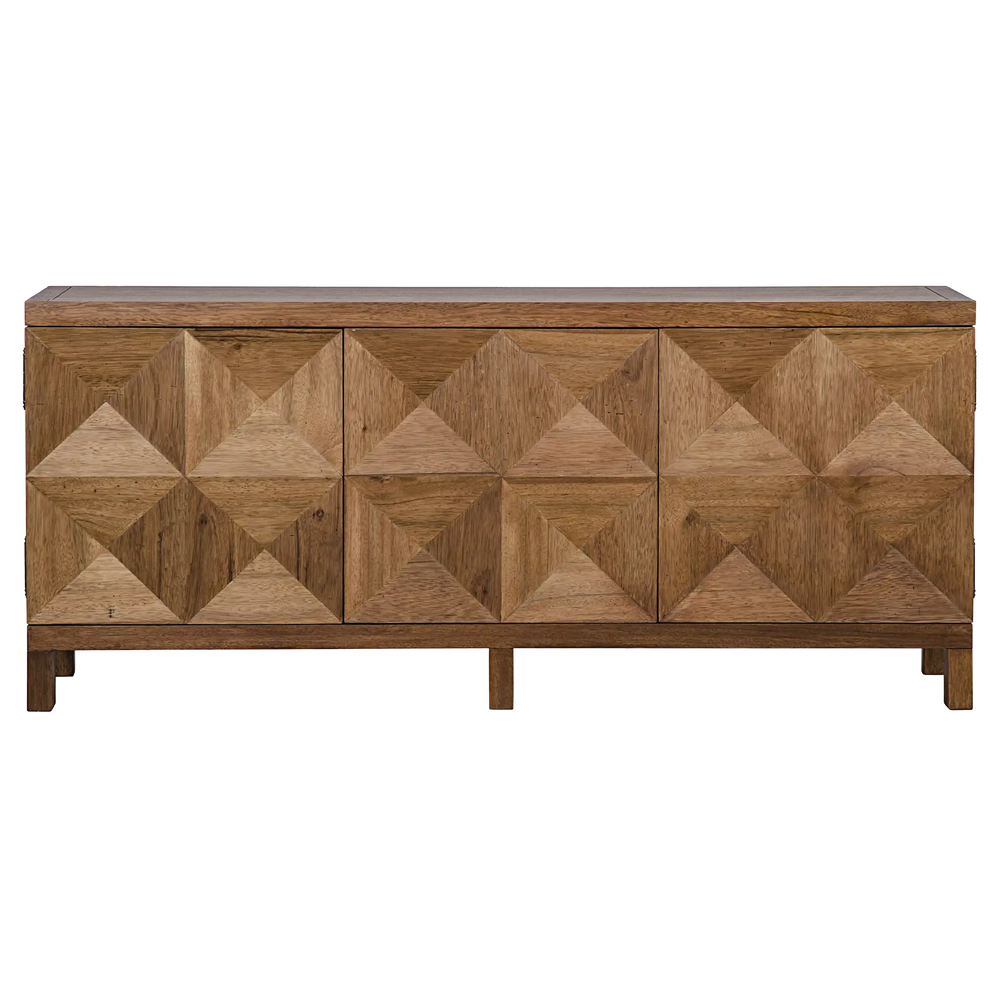 American Home Furniture | Noir - Quadrant 3 Door Sideboard, Dark Walnut