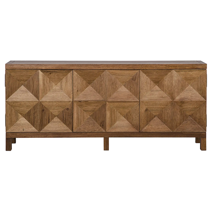 American Home Furniture | Noir - Quadrant 3 Door Sideboard, Dark Walnut