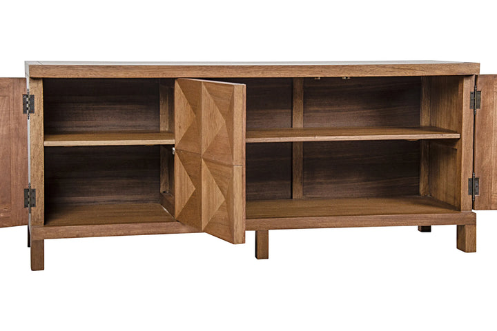 American Home Furniture | Noir - Quadrant 3 Door Sideboard, Dark Walnut