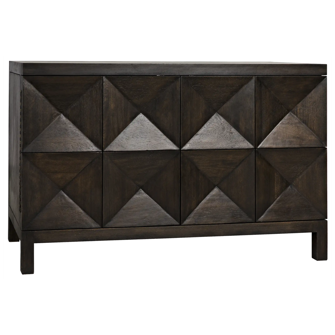 American Home Furniture | Noir - Quadrant 2 Door Sideboard, Ebony Walnut