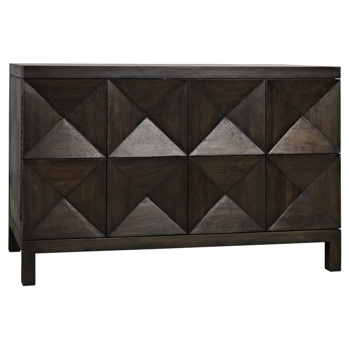 American Home Furniture | Noir - Quadrant 2 Door Sideboard, Ebony Walnut