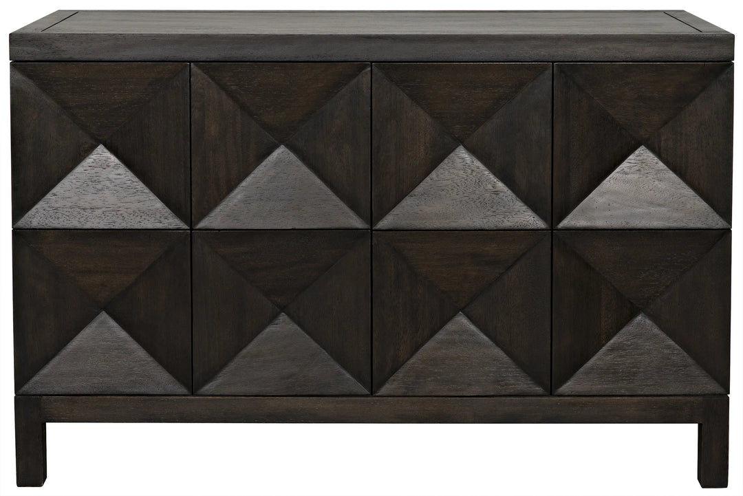 American Home Furniture | Noir - Quadrant 2 Door Sideboard, Ebony Walnut