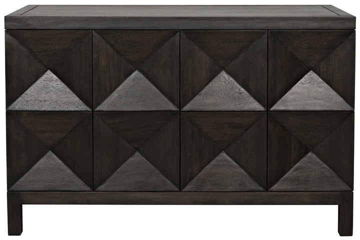 American Home Furniture | Noir - Quadrant 2 Door Sideboard, Ebony Walnut