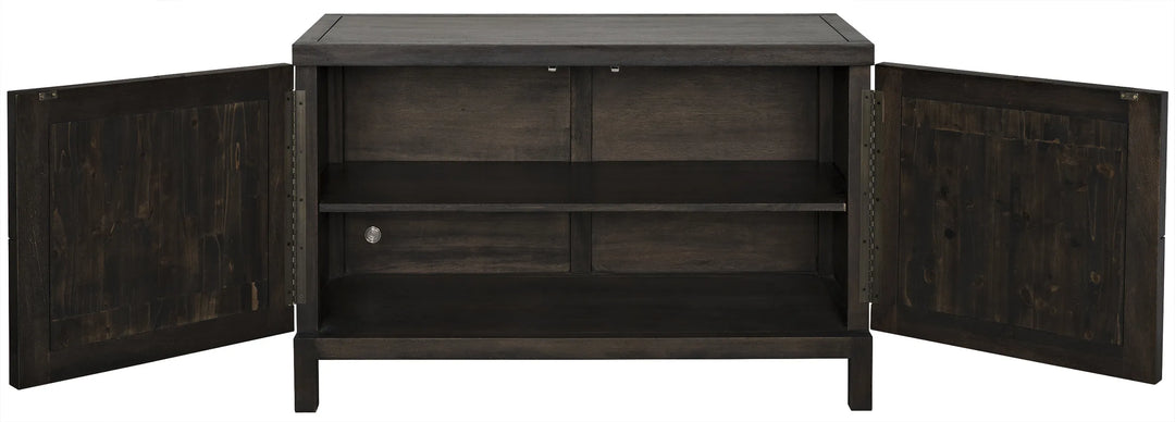 American Home Furniture | Noir - Quadrant 2 Door Sideboard, Ebony Walnut