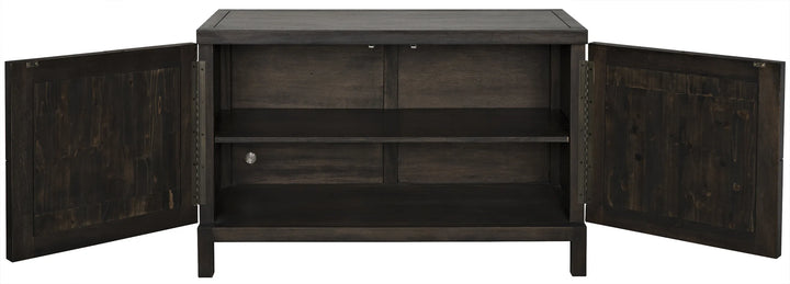 American Home Furniture | Noir - Quadrant 2 Door Sideboard, Ebony Walnut