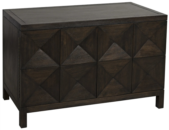 American Home Furniture | Noir - Quadrant 2 Door Sideboard, Ebony Walnut