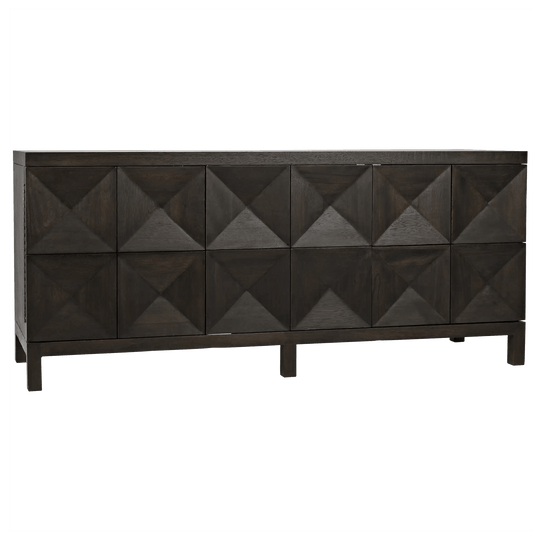 Noir Quadrant 3 Door Sideboard, Ebony Walnut CABINETS