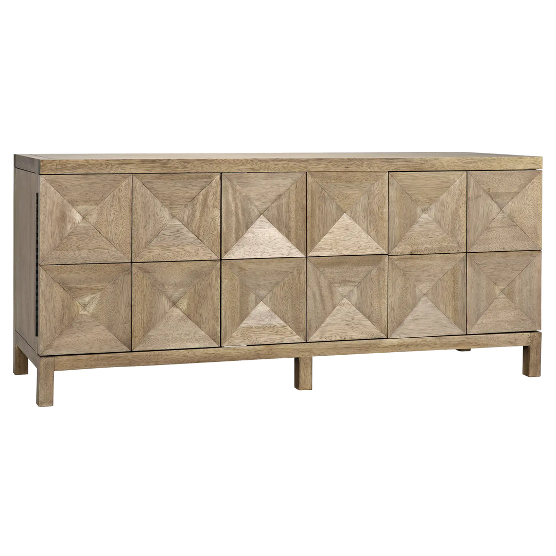 American Home Furniture | Noir - Quadrant 3 Door Sideboard, Washed Walnut