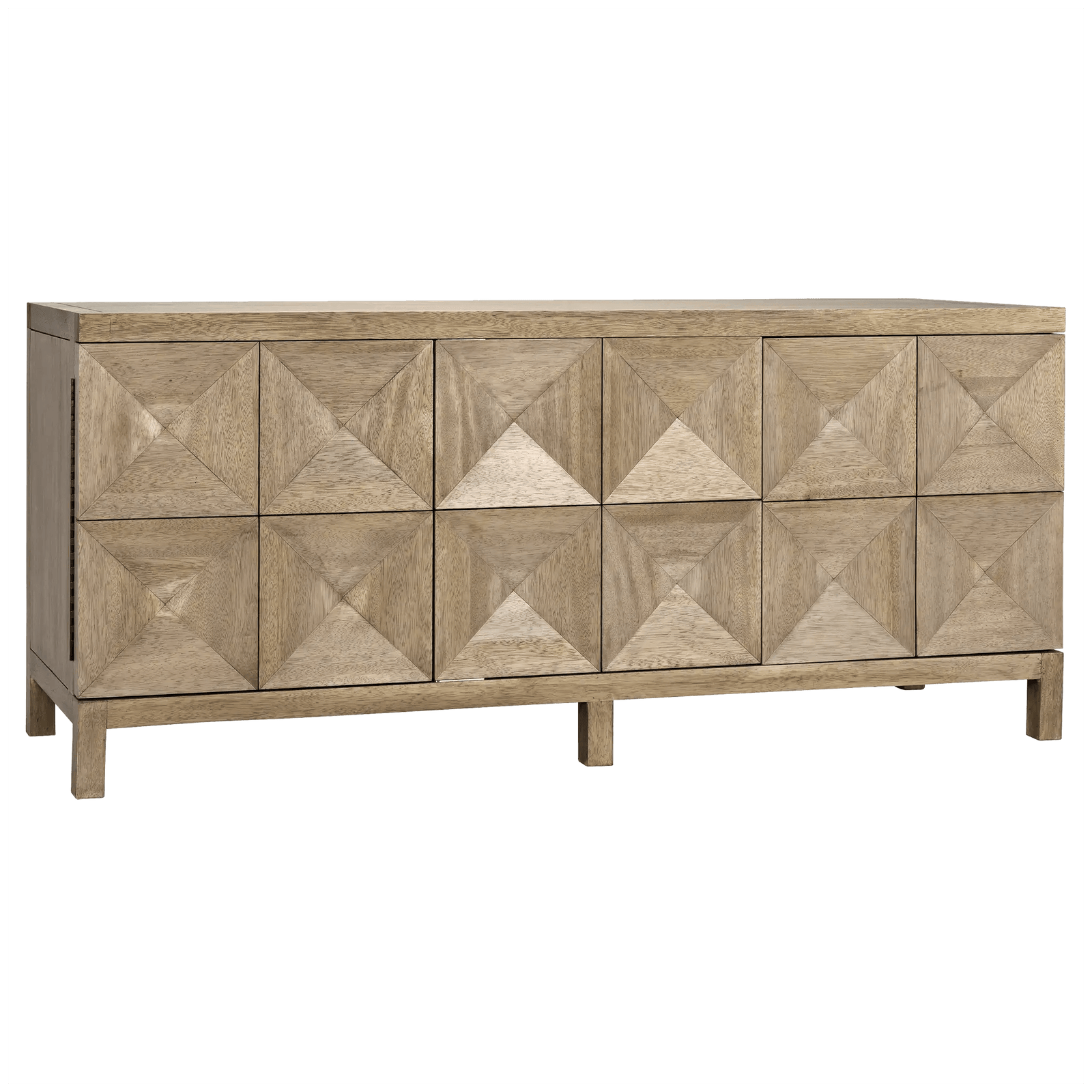 Noir Quadrant 3 Door Sideboard, Washed Walnut CABINETS