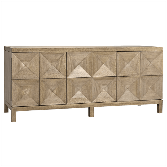 Noir Quadrant 3 Door Sideboard, Washed Walnut CABINETS