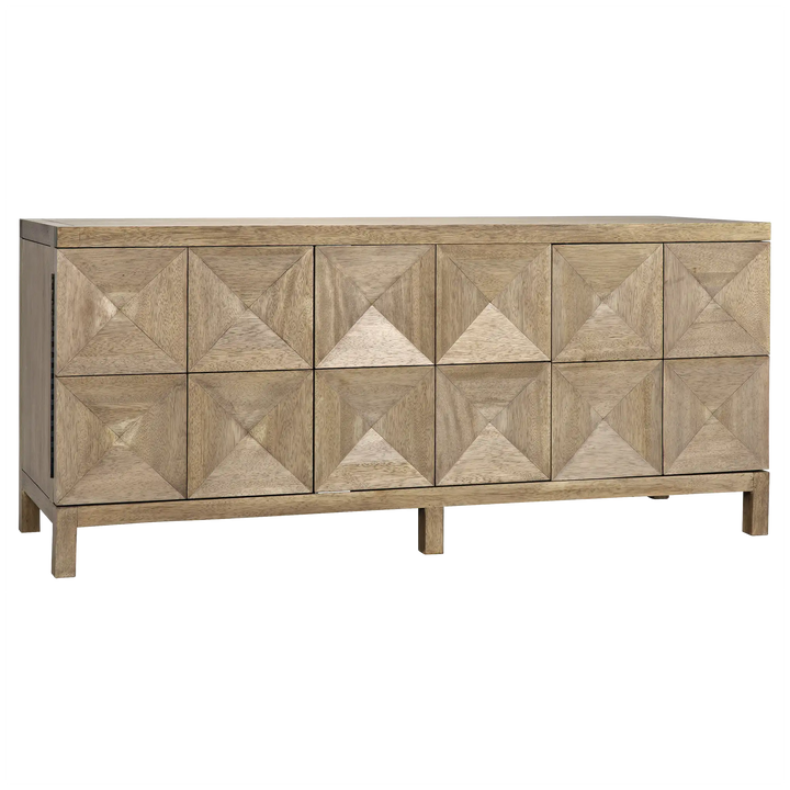 American Home Furniture | Noir - Quadrant 3 Door Sideboard, Washed Walnut