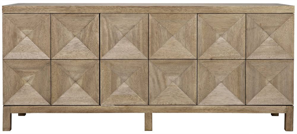 American Home Furniture | Noir - Quadrant 3 Door Sideboard, Washed Walnut