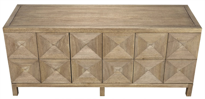 American Home Furniture | Noir - Quadrant 3 Door Sideboard, Washed Walnut