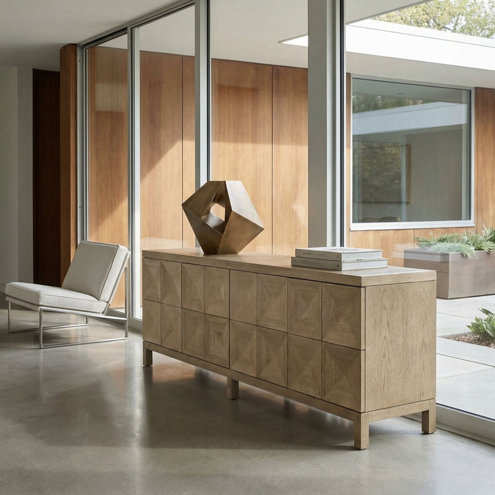 Noir Quadrant 4 Door Sideboard - Washed Walnut