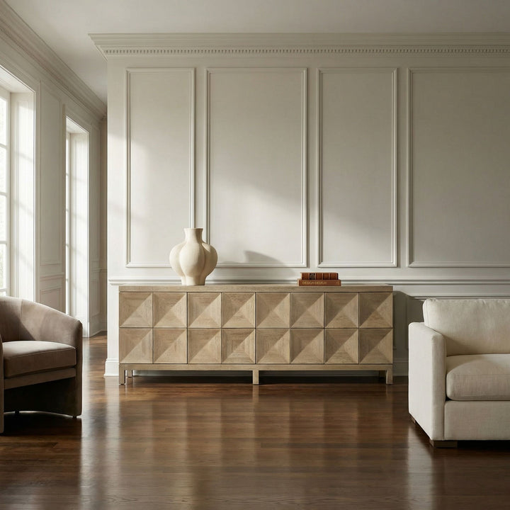 Noir Quadrant 4 Door Sideboard - Washed Walnut
