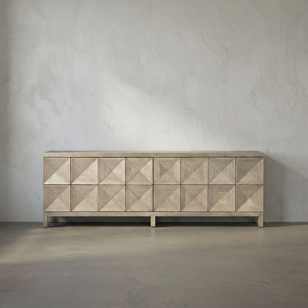 Noir Quadrant 4 Door Sideboard - Washed Walnut