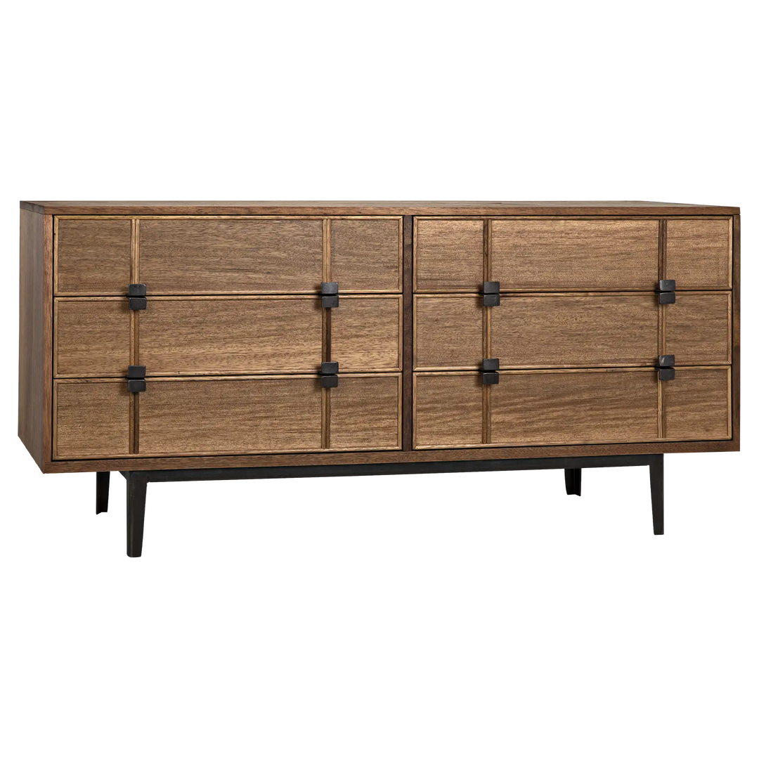 American Home Furniture | Noir - Bourgeois Sideboard, Walnut and Steel