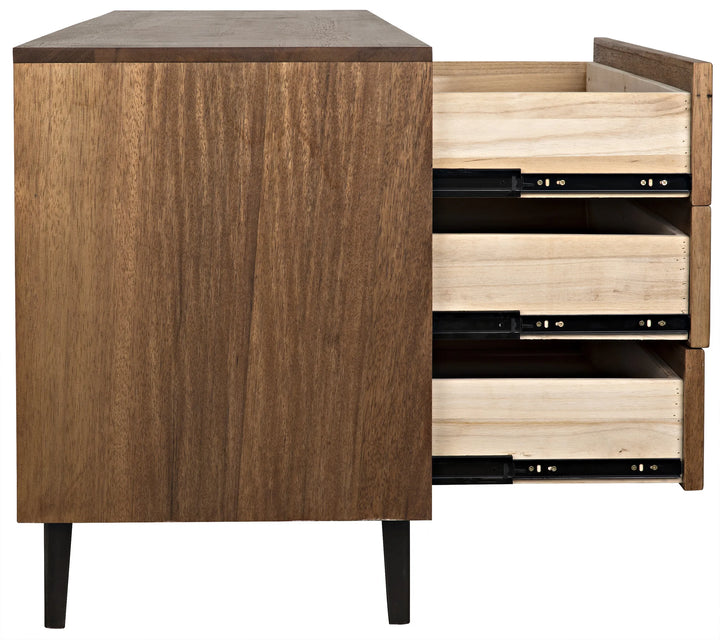 American Home Furniture | Noir - Bourgeois Sideboard, Walnut and Steel