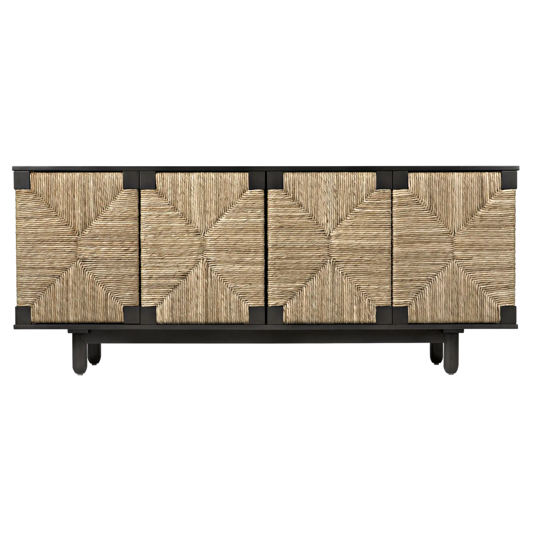 American Home Furniture | Noir - Brook 4 Door Sideboard, Pale