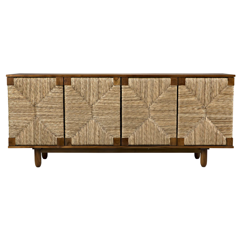 American Home Furniture | Noir - Brook 4 Door Sideboard, Teak