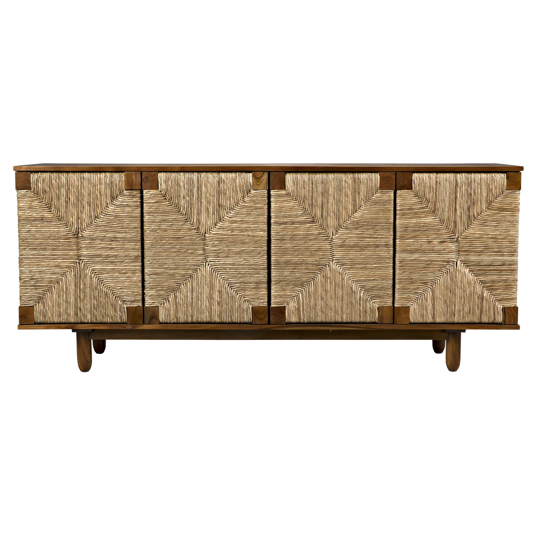 American Home Furniture | Noir - Brook 4 Door Sideboard, Teak