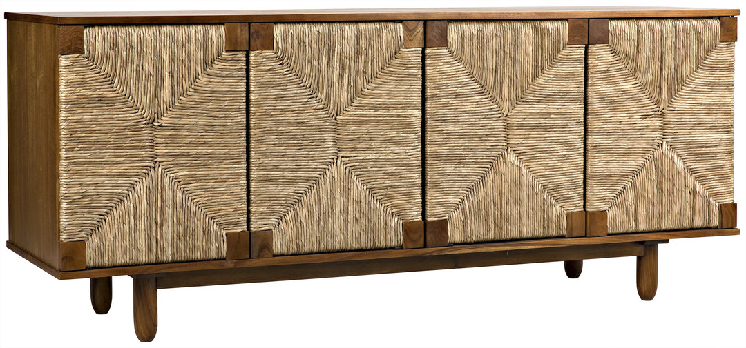 American Home Furniture | Noir - Brook 4 Door Sideboard, Teak