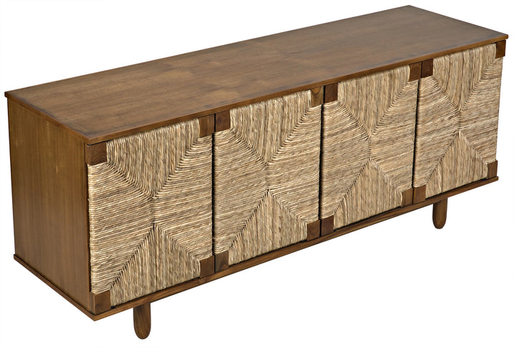 American Home Furniture | Noir - Brook 4 Door Sideboard, Teak