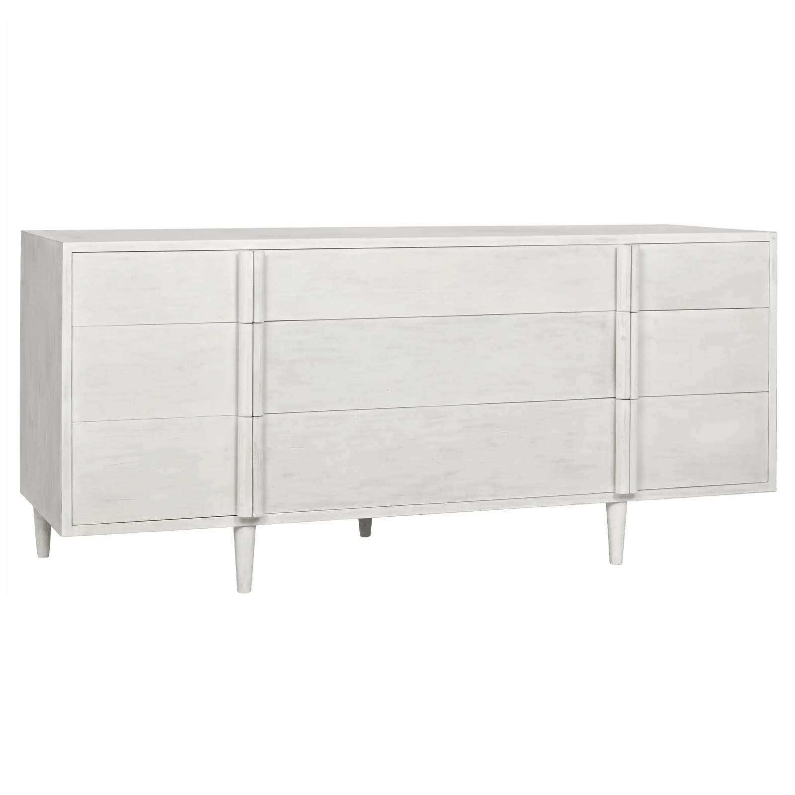 Noir Morten 9 Drawer Dresser, White Wash DRESSERS