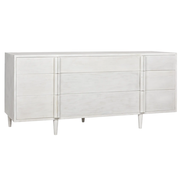 American Home Furniture | Noir - Morten 9 Drawer Dresser, White Wash