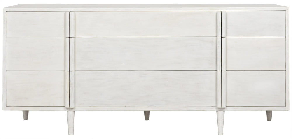 American Home Furniture | Noir - Morten 9 Drawer Dresser, White Wash