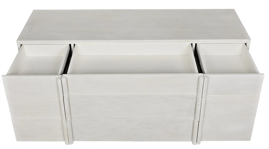 American Home Furniture | Noir - Morten 9 Drawer Dresser, White Wash