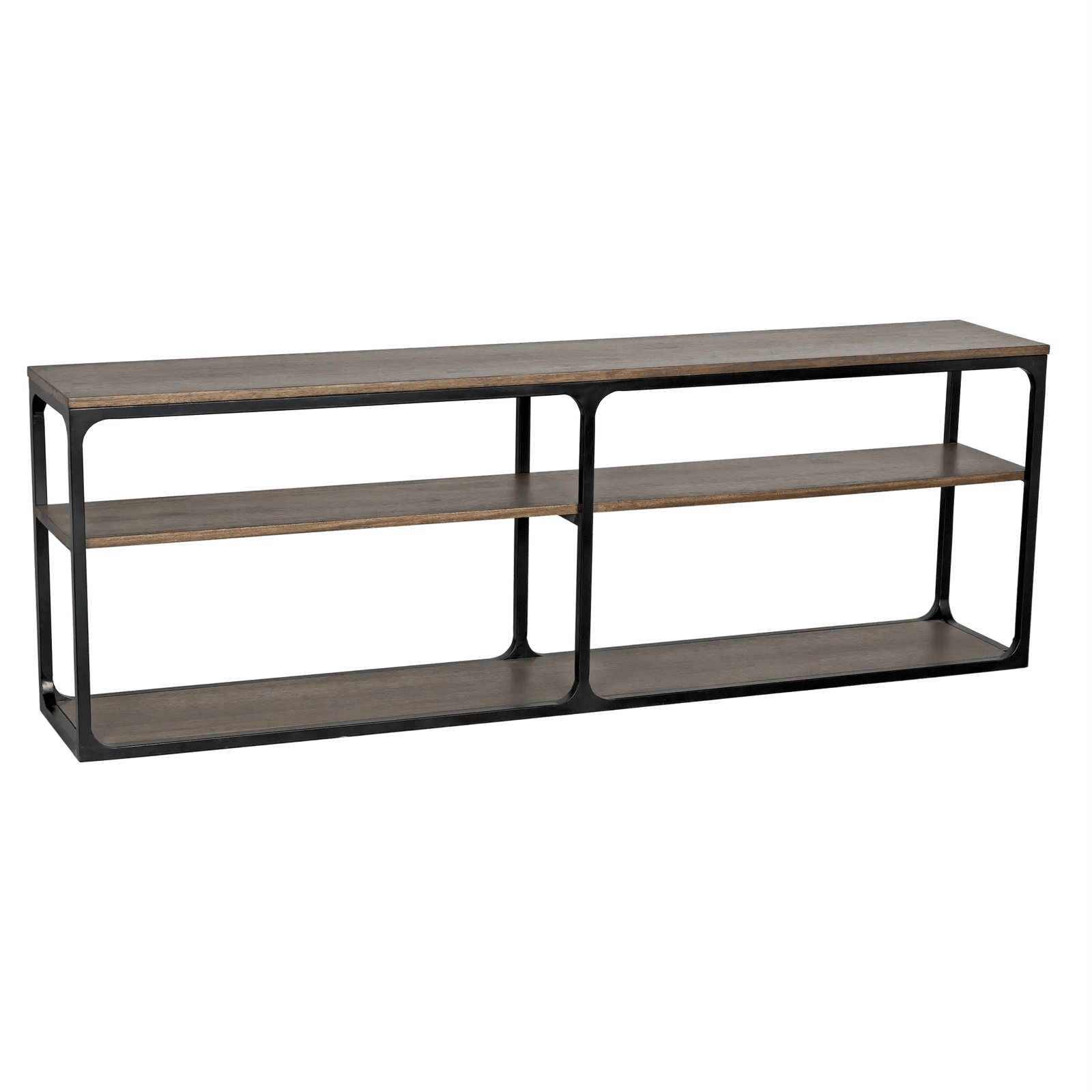 Noir Novie Console, Large, Black Steel with Dark Walnut CONSOLE TABLES