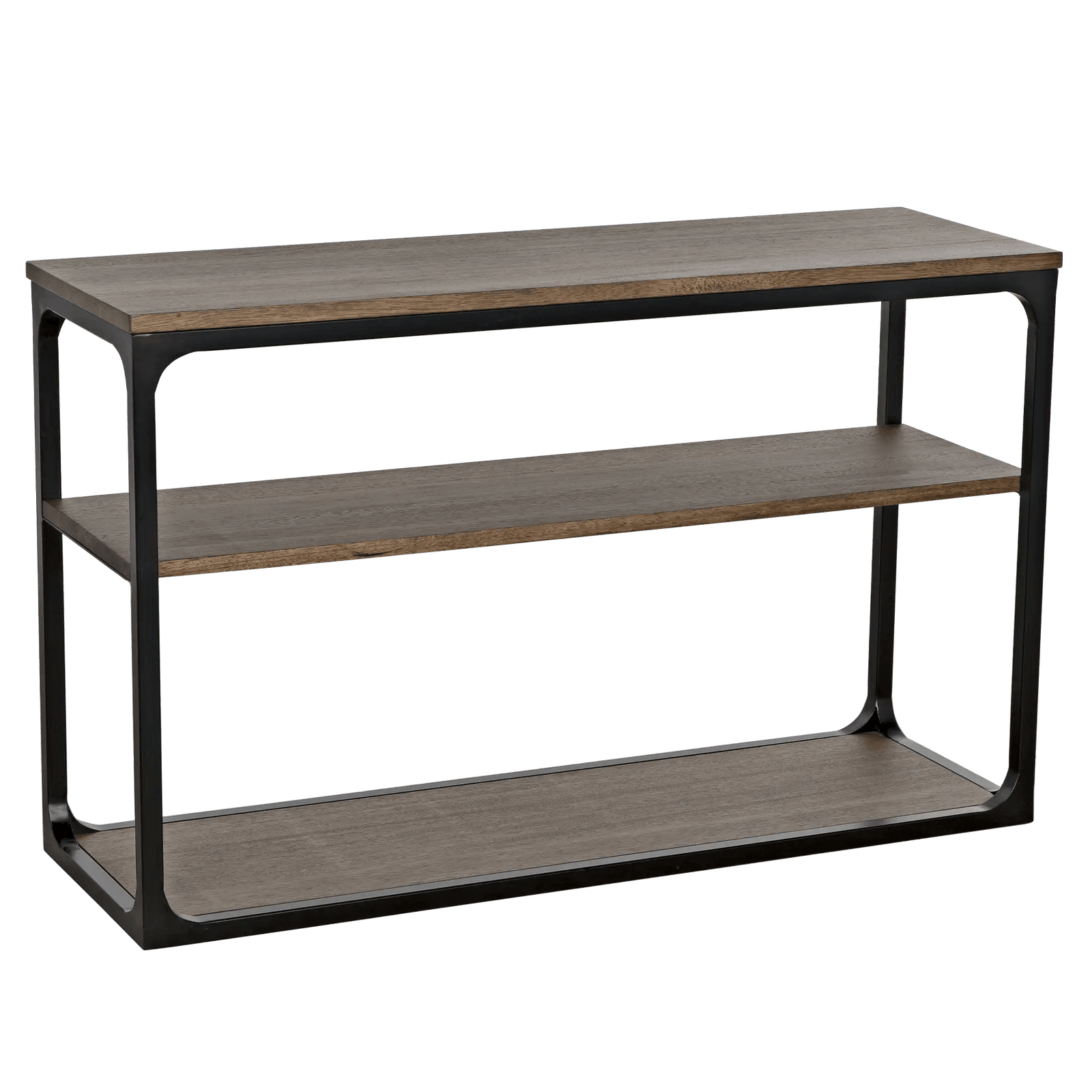 Noir Novie Console, Small, Black Steel with Dark Walnut CONSOLE TABLES