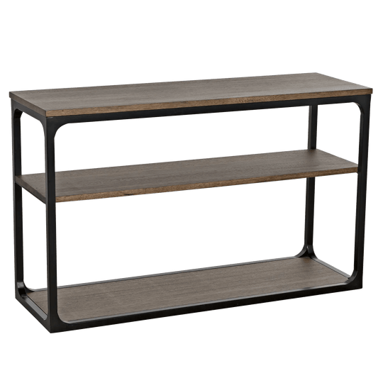 Noir Novie Console, Small, Black Steel with Dark Walnut CONSOLE TABLES