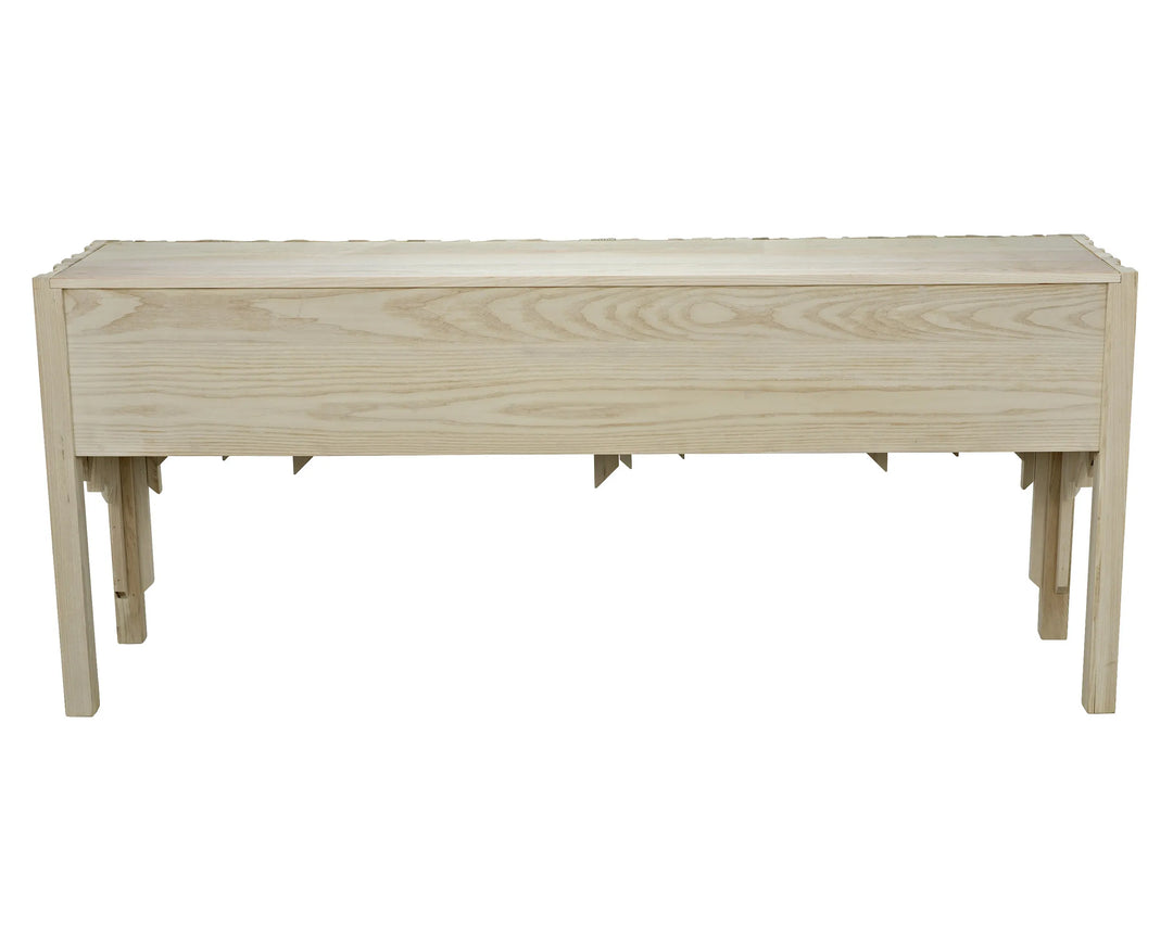 American Home Furniture | Noir - Desdemona Sideboard with 3 Drawers, Bleached Elm