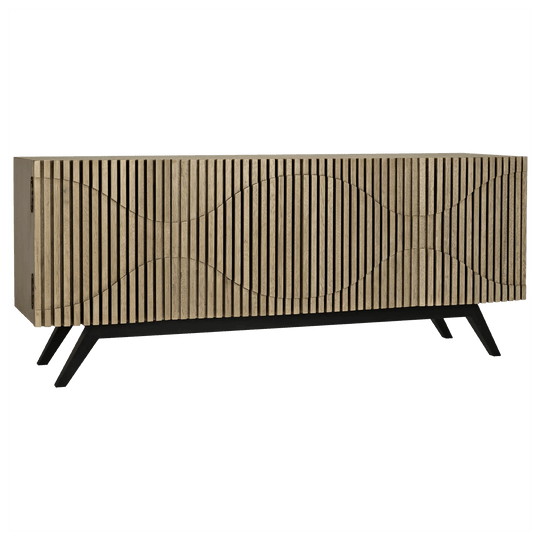 Noir Illusion Sideboard with Steel Base, Bleached Walnut CABINETS