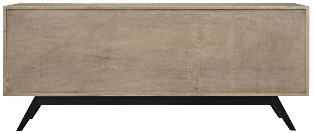 American Home Furniture | Noir - Illusion Sideboard with Steel Base, Bleached Walnut