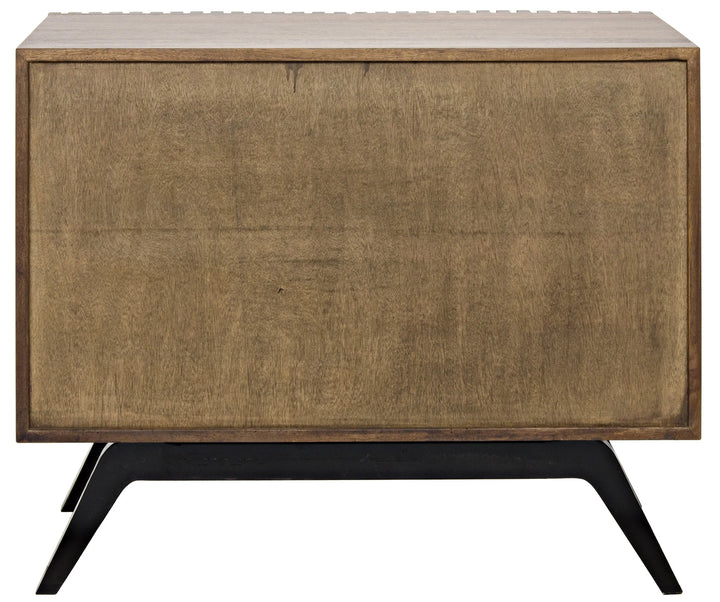 American Home Furniture | Noir - Illusion Single Sideboard with Steel Base, Dark Walnut